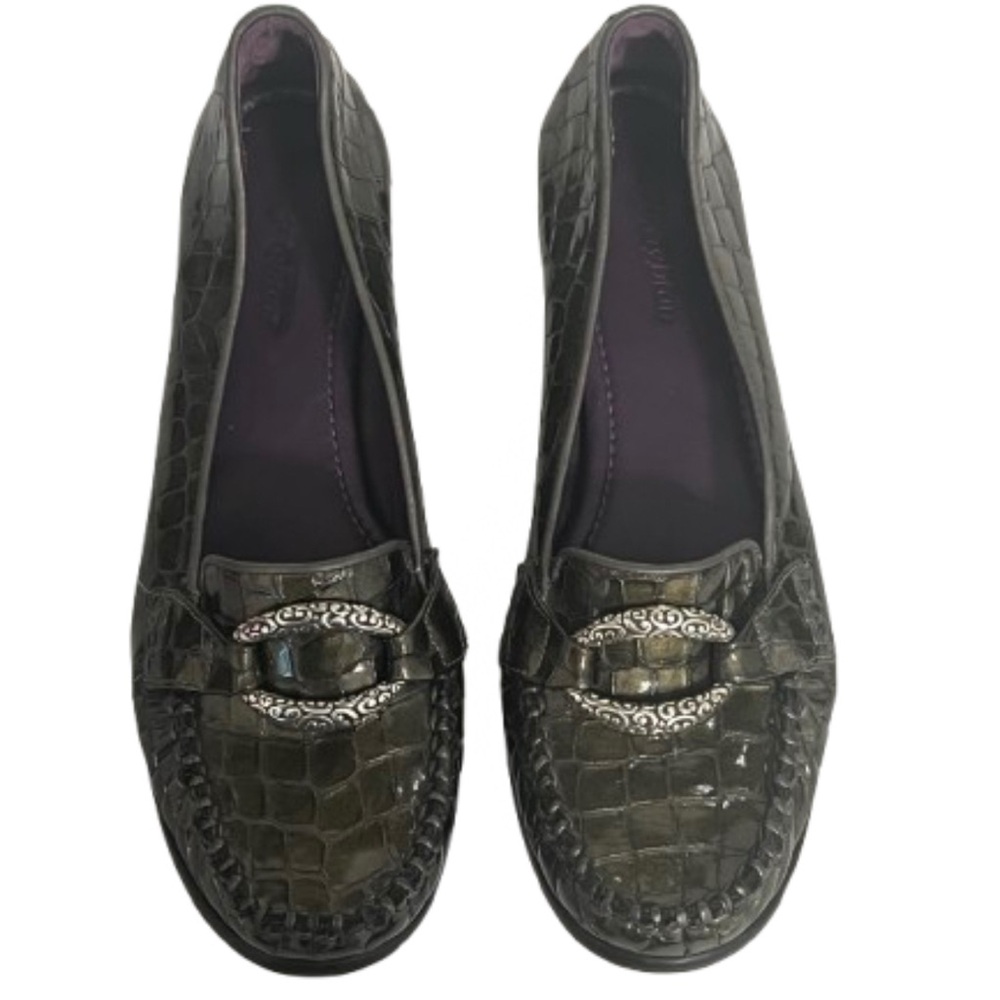 Brighton Medley Loafers Women’s 7.5N Elegant Patent Leather Green Loafers
